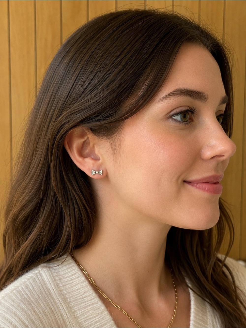 Kate Spade silver sparkle bow stud earrings